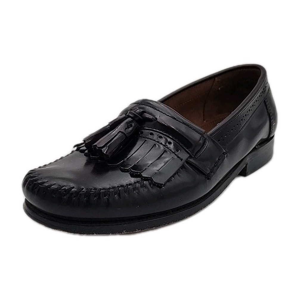 G.H. Bass Black Leather Kiltie Tassel Loafers Sz 8.5